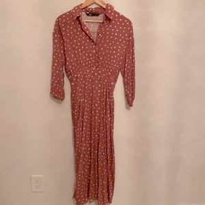 ZARA XS PINK POLKA DOT DRESS